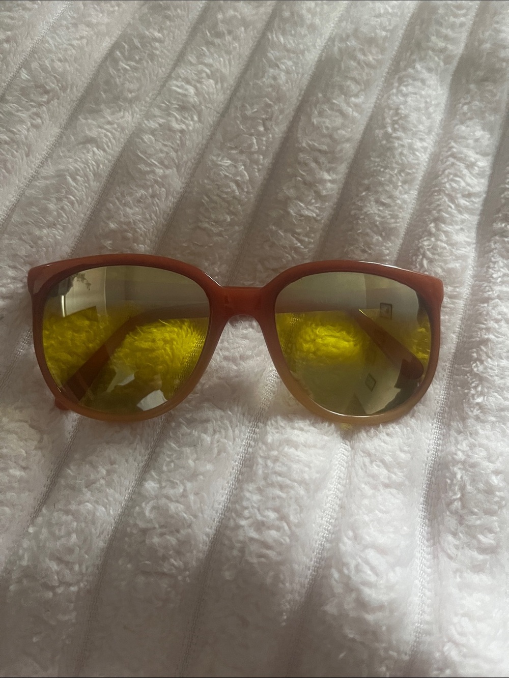 Japan Vintage Sunglasses Nylon Frame with Yellow Mirrored Lenses